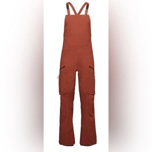 Men’s XL Black Diamond Factor Ski Bibs Iron Red New